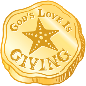 Coin with "God's Love is Giving"